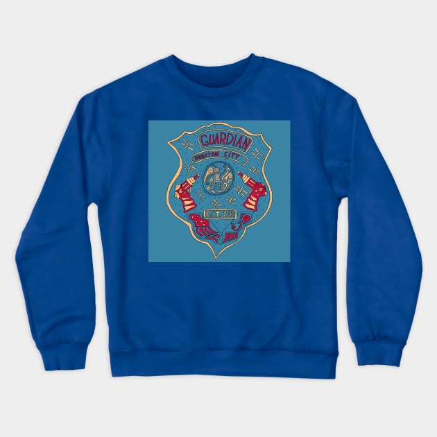 Guardian - Robotron City Badge Crewneck Sweatshirt by Soundtrack Alley